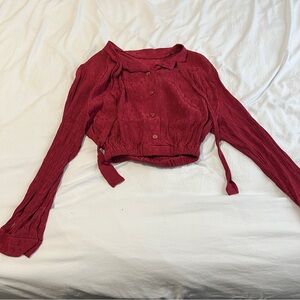 🚨 Last day Fri 🧳 Elegant Red Women's Top